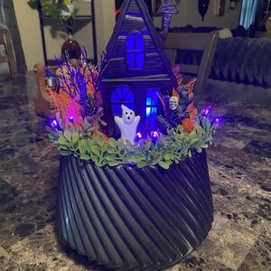 Halloween Haunted House Decor with Ghost and Lights